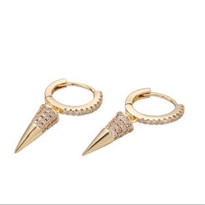 14K Gold Filled Spike Hoop Earrings